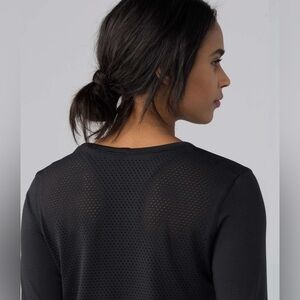 lululemon athletica Black Long Sleeve Perforated Tee